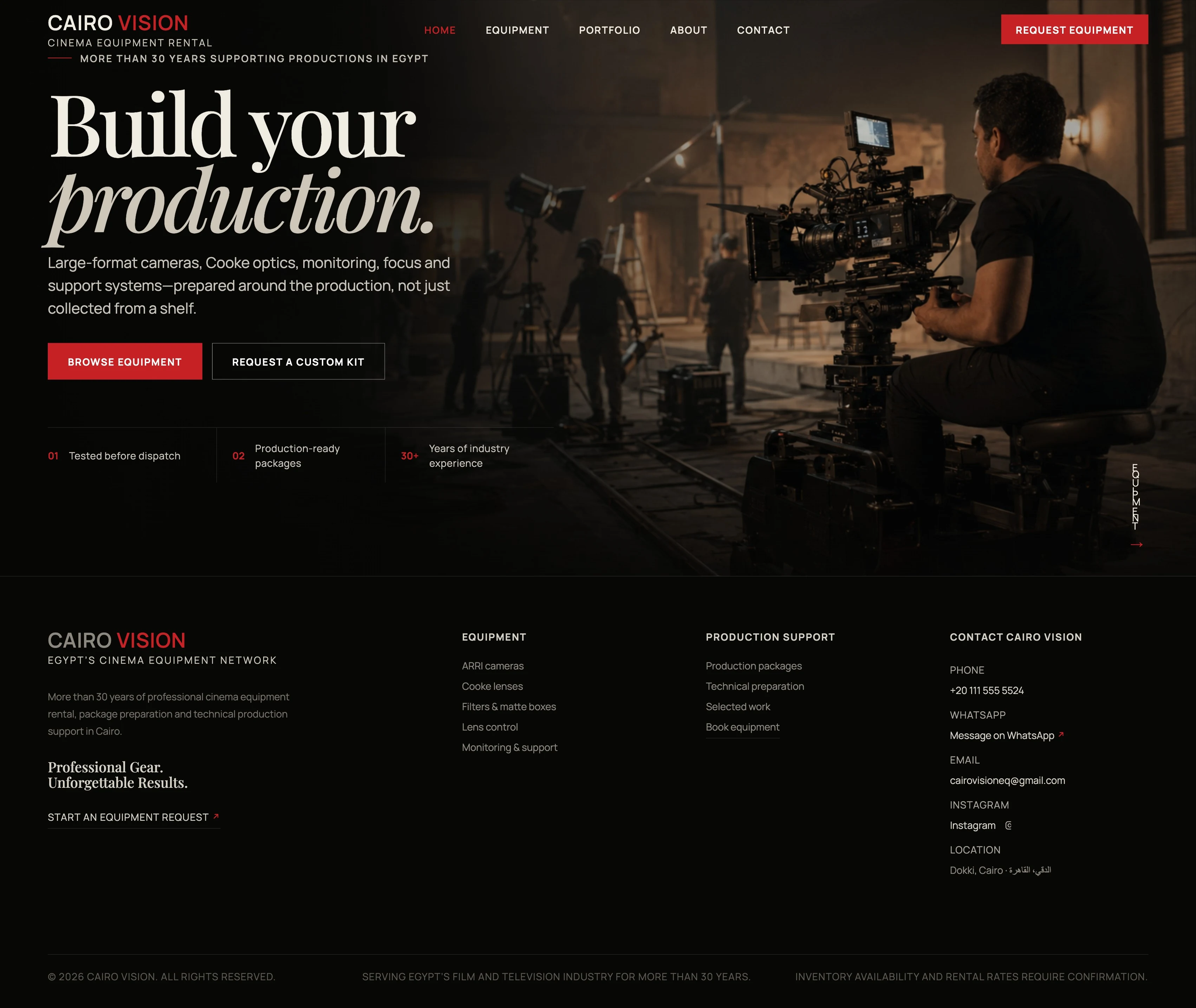 Cairo Vision — live website screenshot