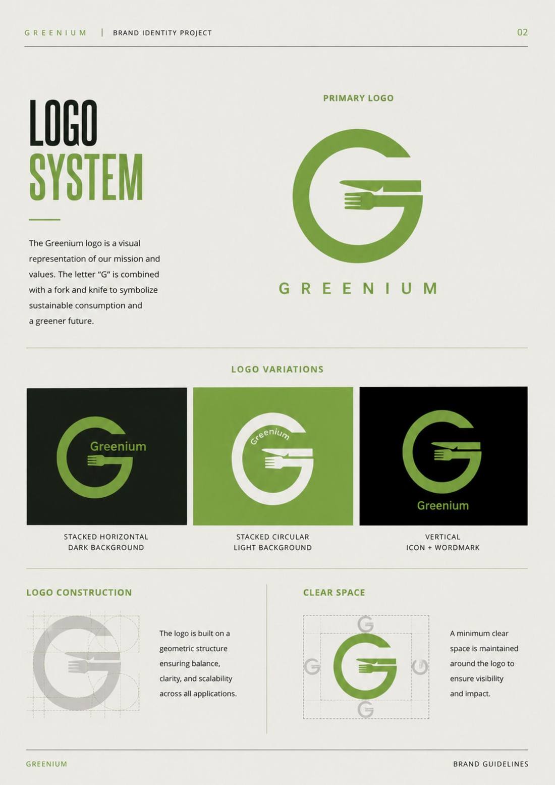 Greenium — Page 02, logo system