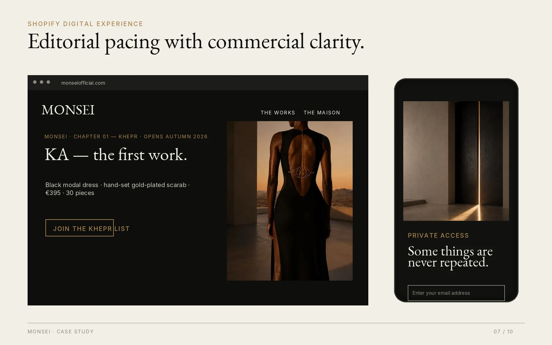MONSEI — Shopify digital experience