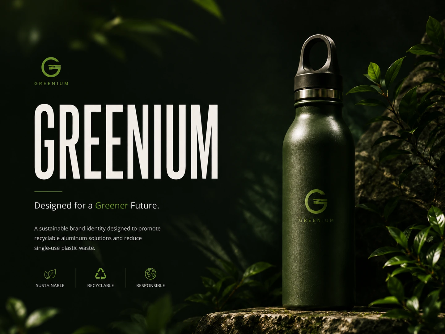 Greenium — sustainable brand identity and packaging study