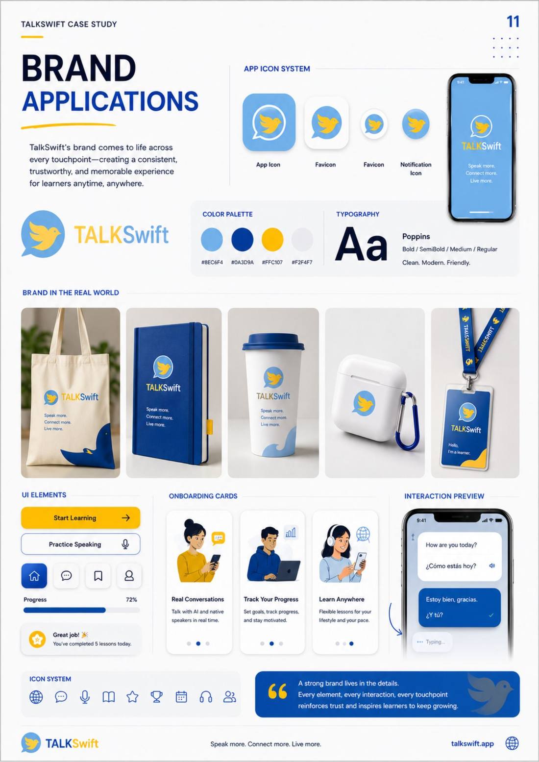 TalkSwift — Page 11, brand applications